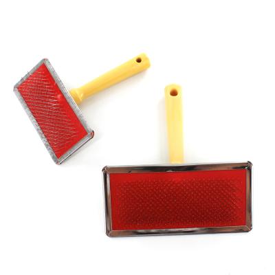 China Wholesale Pet Viable Feeding Stabilized Needled Removal Opening Dog Hair Handle Pet Massage Wooden Comb for sale