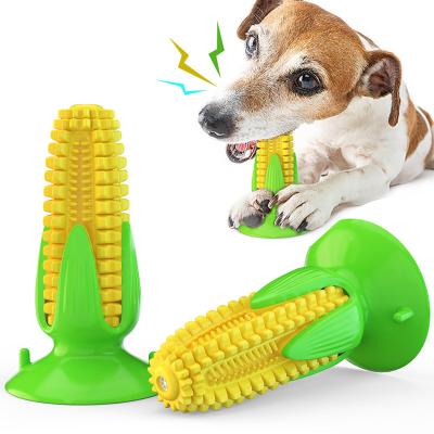 China 2021 Sustainable Teething Stick Sucker Corn Sounding Dog Toy Custom Training TPR Pet Chew Toys for sale