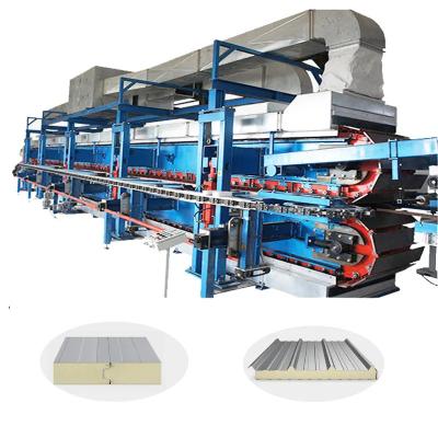 China PLC HMI Control System 50 M Length Rock Wool Sandwich Panel Line 380V/50Hz Power Supply for sale