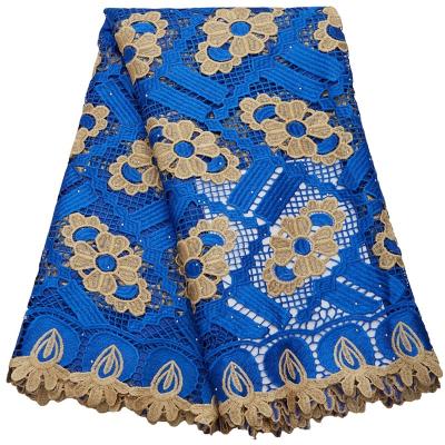 China New Design Viable 2793 2022 Nigerian Traditional Dress Cord Lace Fabric African Two Tone French Water Soluble Lace Fabric Sew for sale