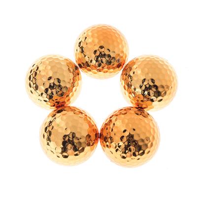 China Custom Golf Souvenirs Metal Gold Plating Golf Ball Wuday KNOW V1 for sale