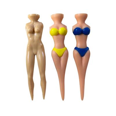 China Cheap Golf Accessories Wooden Factory Price Plastic Tees Bikini Beauty Lady Tees Golf Tee Good Quality for sale