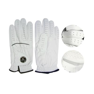 China Soft Comfortable Feel Customize Logo Cabretta Leather GolfGlove for sale