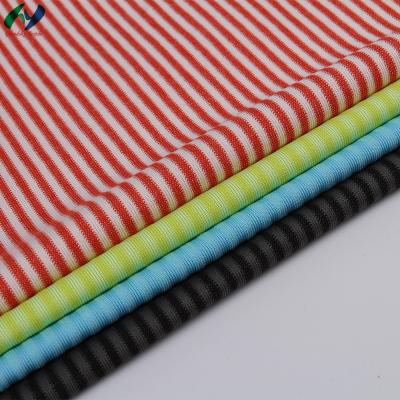 China Shrink-resistant in stock high quality 65%Polyester / 35%Cotton stripe knitted fabric for women clothes for sale