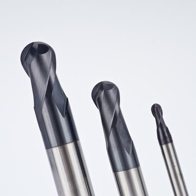 China CNC Process Solid Carbide Tool Coated 2 Flutes Ball Nose End Mill Lathe Cutter Tools for sale