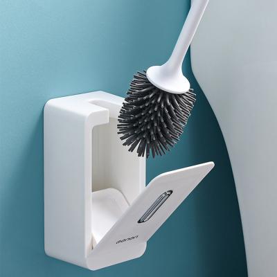 China Sustainable High Quality Wall Mount Silicone Braces Free Standing Toilet Bowl Brush And Holder For Bathroom for sale