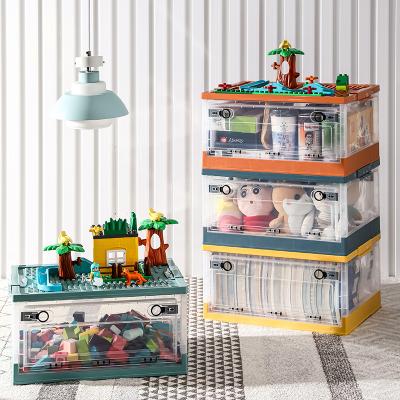 China New Fashion High Quality Viable Design Folding Plastic Living Room,Kids Room,Kids Playroom Stackable Bins Storage Boxes for sale