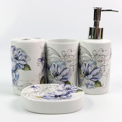 China Sustainable modern ceramic+pp bathroom accessories sets bathroom sets for sale