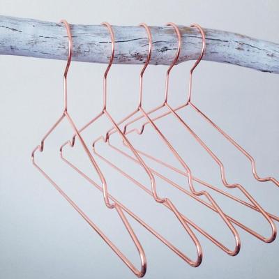 China Recycled Hanger YC Rose Gold Metal Wire Hanger For Home Garment Clothing Store for sale