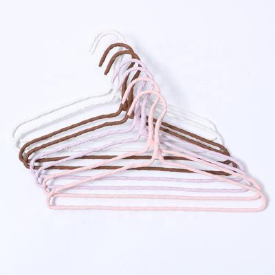 China Durable / Eco-Friendly Customization / Anti-Slip Anti-Slip Round Steel Hanger Cloth Coated Metal Kids Clothes Hanger for sale