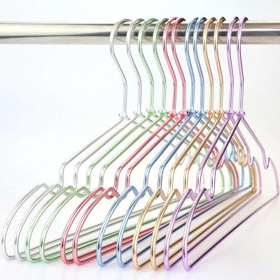 China YC Aluminum Colored Customized Aluminum Hangers For Wholesale Clothes Garment Hangers for sale