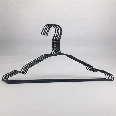 China Cheap Colorful Eco-friendly/Rustproof/Anti-slip/High Weight Capacity Space Saving Non Slip Supermarket Retail Wire Metal PVC Coated Hanger for sale