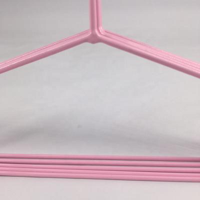 China Eco-friendly / Anti-rust / Anti-slip / High Weight Capacity Low Price High Quality Shirt & Pants Metal Wholesale Light Pink PVC Coated Hanger for sale