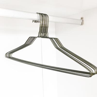 China Durable Wholesale YC Laundry Metal Wire Shirt Hangers Goldtone Hanger for sale