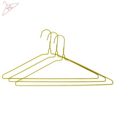 China Durable heavy hanger for room laundry clothes goldtone wire hanger for sale