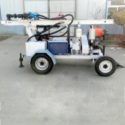 China 100m Trailer Mounted DTH Rock Water Borehole Drilling Rig for sale