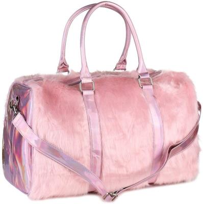 China Yzora fashion large size laser travel holographic chic pink women's overnight bags custom made wholesale high quality duffle for sale