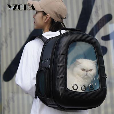 China Wholesale Stock YZORA Stock Foldable Leatheroid Air Permeable Pet Stroller Dog Cat Dog Cat Luxury Travel Cages Carrier Bag for sale