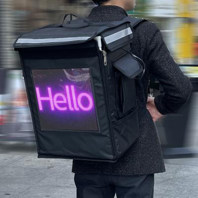 China Yzora Large Waterproof Foldable Insulated Food Delivery Thermal Bag For Motorbike Scooter Motorcycle With Led Screen for sale