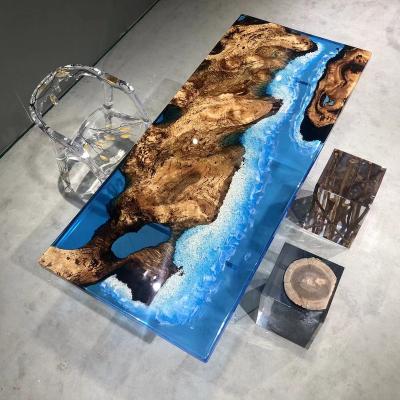 China Resin (Height) Adjustable Nature Style Ocean Wooden Epoxy Table (Height) for sale