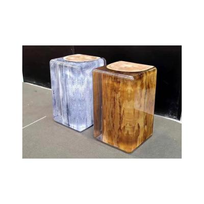 China Limited Time Handmade Handmade Goods Style Epoxy Resin Solid Wood Fashionable Modern Stool for sale