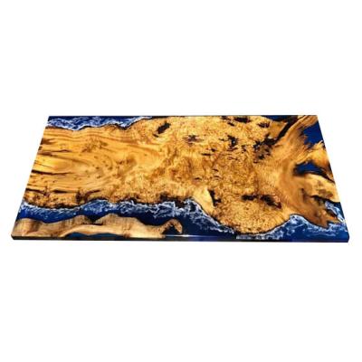 China Epoxy Dining Table Live Edge Epoxy Table(Size)Adjustable Modern Wood Plank Resin Rock Resin Epoxy Furniture Table For Sale for sale