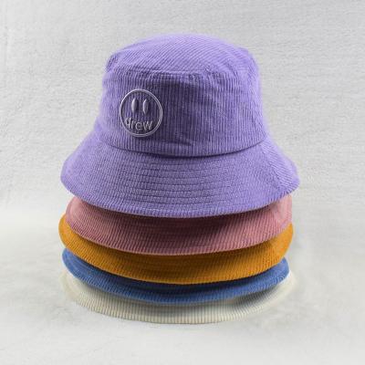 China Pure Fashion Designer \ Comfortable Fashion Color \ Durable Newly Winter Hats Custom Logo Fitted Corduroy Bucket Hat For Adults for sale