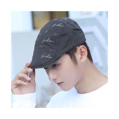 China Fashion\Hot Selling Peaked Outdoor Comfortable\Durable Autumn Letter Painter Summer Man Beret Newsboy Beret Hats Embroidery For Men Logo Beret Bulk Custom Made for sale