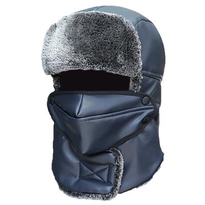 China Waterproof Trooper Waterproof Hat With Mask Winter Warm Earmuff Russian Trapper Hat for sale