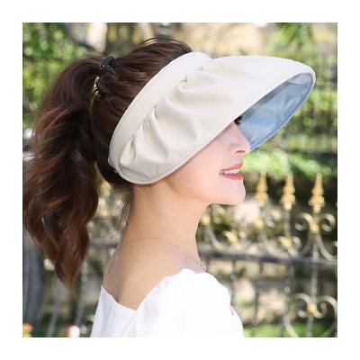 China Fashion\Empty Sun Visor Hat Women Summer Top Shell Headband Face Cover Sun Visor Hat Big UV Beach Wholesale Comfortable\Brim Adjustable for sale