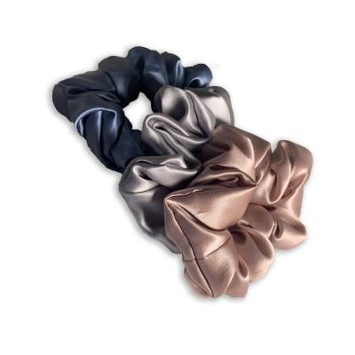 China Ponytail Big Scrunchy 100% Strong Elastic Silk Satin Hair Scrunchies Set For Women S-01 for sale