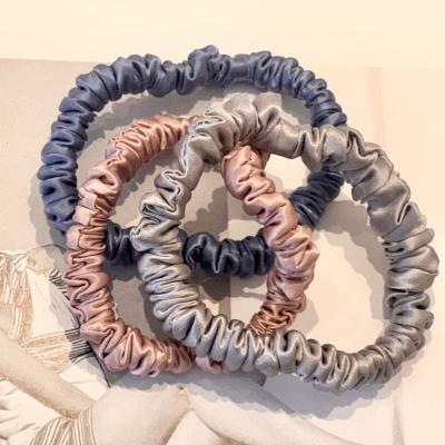 China New Design 100% Custom Color Mulberry Silk Hair Scrunchies Pack For Hair Care S-01 for sale