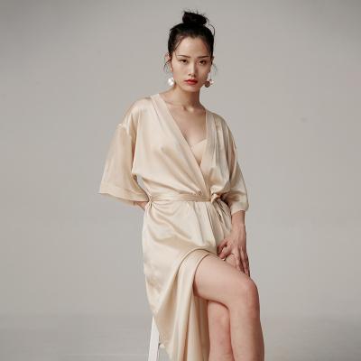 China High Quality Anti-Static Clothing Women Sheath Long Silk Open Leg Maxi Night Dress Gown for sale