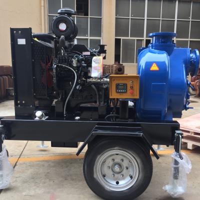 China Developing world water solutions water pump frame diesel engine water pump with trailer for sale