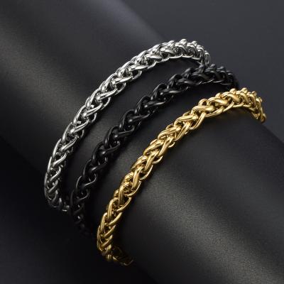 China Gold men's cuban bracelets and bracelets binshuo pulsera 6mm stainless steel keel punk chain bracelet for sale