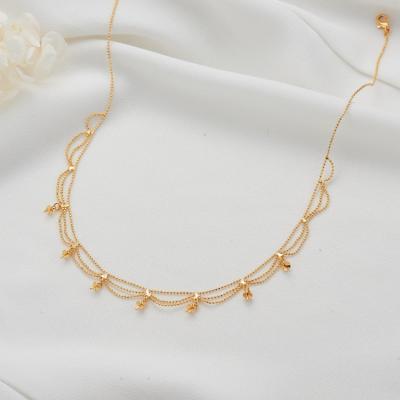 China TRENDY Fashion Design 14K Gold Plated Water Wave Shape Necklace Initial Necklace Can Be Matched In Matching Charms And Beads for sale