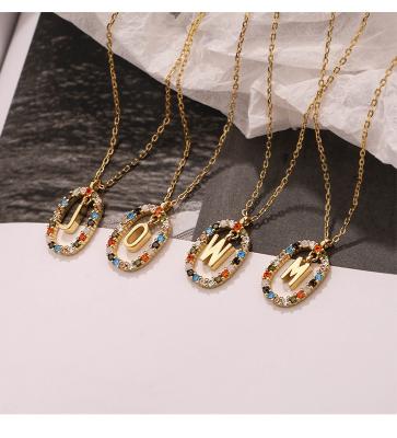 China CHENGYI Jewelry S925 Sterling TRENDY Silver Zircon A-Z Letter Set Necklace Charms Light Luxury Fashion Pendant Necklace For Women for sale