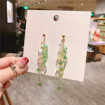 China CY FASHION Jewelry Delicate Tassel Crystal Earrings Pearl Earrings for Women for sale