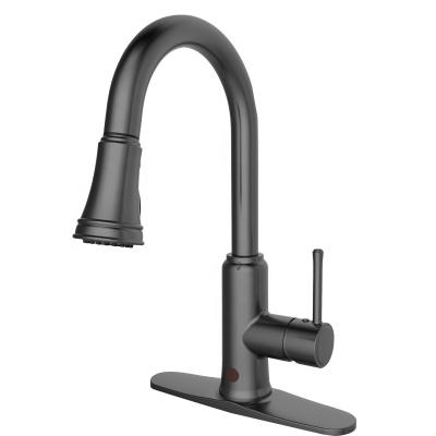 China Sense Faucets Kaiping Sensor Kitchen Faucet Brass Pull Down Automatic Sensor Kitchen Sink Mixer for sale