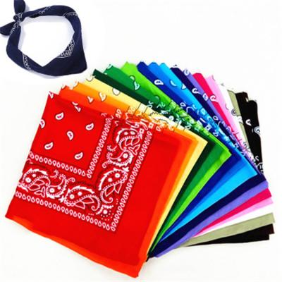 China Custom Black Square Bandana Sports Bandana 100% Cotton Print Tube Pad Sun Paisley Red Headband Custom Made Elastic Seamless UV Anti-Slip Scarf Printed for sale