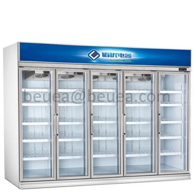 China Large Single-temperature Pepsi Embraco Compressor Glass Door Freezer Supermarket Commercial Fridge for sale