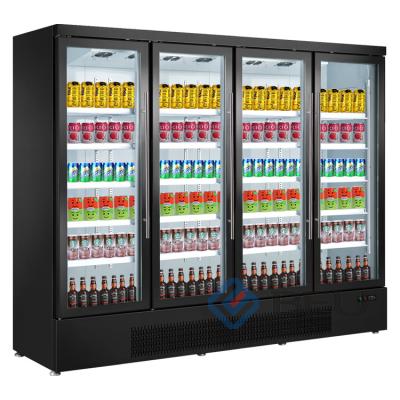 China Beer Cooler Glass Wine Showcase Single-temp Supermarket Visi Door Drinks Fridge Display Cold Fridge for sale