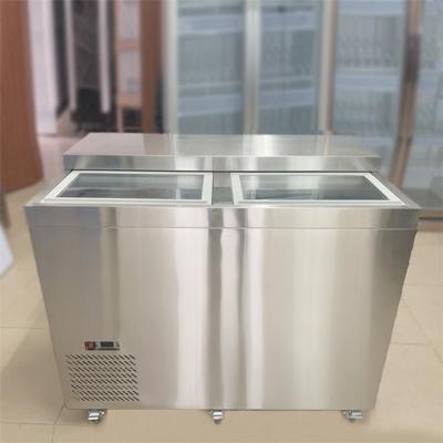 China Single-temperature Glass Countertop Beer Cooler Door Bar Freezer Bar Fridge with Sliding Door for Hotel for sale