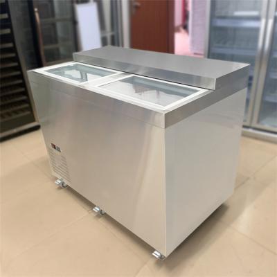 China Single-Temperature Kitchen Fridge Beer Sliding Door Beer Refrigerated Drink Can Cooler Fridge Freezer Cooler Fridge for sale