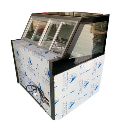 China Single-temperature 6ft Glass Door Top Open Ice Showcase GN Filters Display Freezer for sale