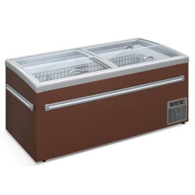 China Single-temperature coated steel 1.5m refrigerator island freezer static cooling display for sale