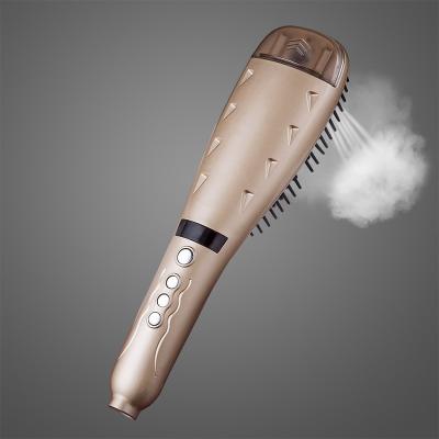 China Household Gold Passionate Ceramic Comb Electric Hair Straightening Fast Hair Straightener Brush For Hair Bifurcation for sale