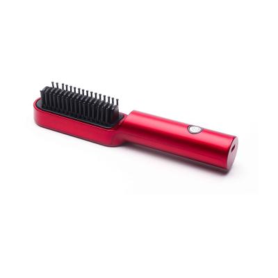 China Portable Hot Selling Paddle USB Rechargeable Fast Heating Hair Straightener Brush for sale