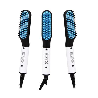 China Men's Mini Beard Straightening Comb Professional Heater Power and PTC Indicator Indicator Multifunctional Portable Beard Hair Straightener Brush Quickly for sale