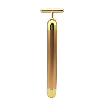 China Skin Tightening Mini 24k Gold T Beauty Wand Electric Beauty Bar Face Massage Stick Slim Gold Skin Tightening for sale